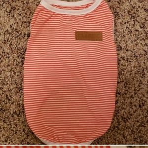 Dog Striped Orange Red Top